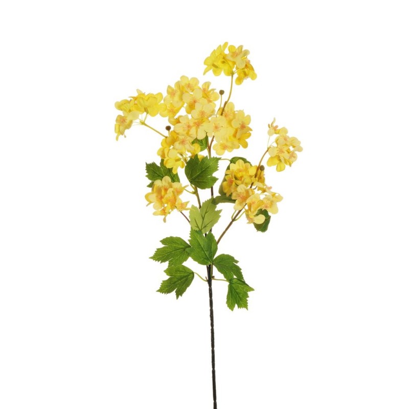 Lot de 24 - Tige artificielle de fleurs de fraisier X3, 75 cm - jaune 