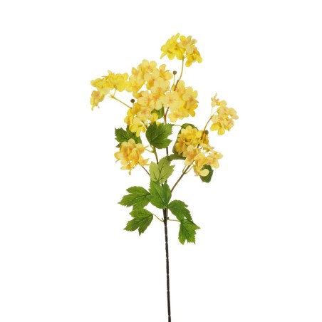 Lot de 24 - Tige artificielle de fleurs de fraisier X3, 75 cm - jaune 