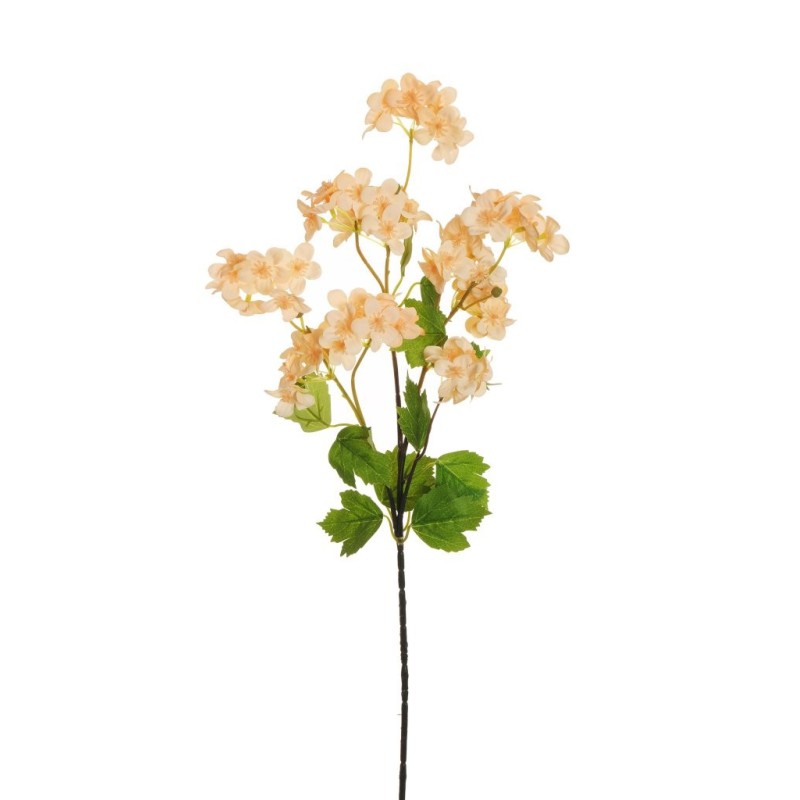 Lot de 24 - Tige artificielle de fleurs de fraisier X3, 75 cm - saumon clair 