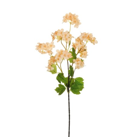 Lot de 24 - Tige artificielle de fleurs de fraisier X3, 75 cm - saumon clair 
