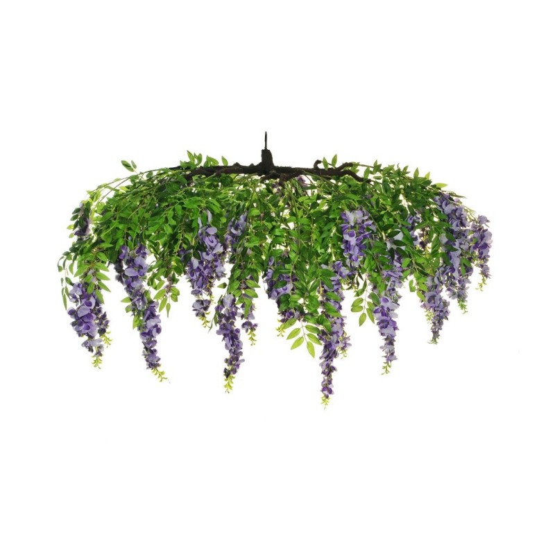 Parasol suspendu artificiel de glycine toucher réel, D. 120 cm - lavande lilas 