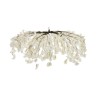 Parasol suspendu artificiel de fleurs de pêcher, D. 150 cm - blanc 
