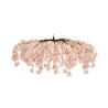 Parasol suspendu artificiel de fleurs de pêcher, D. 150 cm - rose 