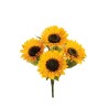 Lot de 8 - Buisson artificiel de tournesol X5, 44 cm - jaune 