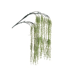 Lot de 18 - Branche suspendue artificielle de populus X3, 128 cm - vert gris 