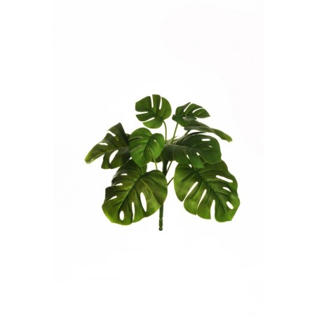 Lot de 12 - Court buisson artificiel de philodendron monstera impression 3D toucher réel X9, 33 cm - vert 