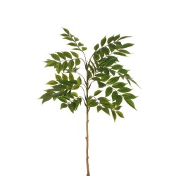 Lot de 12 - Tige artificielle de nandina impression 3D toucher réel, 92 cm - vert 