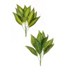 Lot de 36 - Petit buisson artificiel de dieffenbachia toucher réel X9, 50 cm - vert assorti 