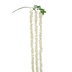 Lot de 12 - Longue branche suspendue artificielle de glycine, 250 cm - blanc 