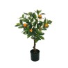 Lot de 6 - Mini mandarinier artificiel en pot, 65 cm - orange 