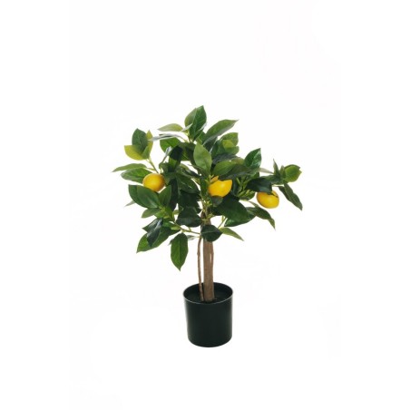 Lot de 6 - Mini citronnier artificiel en pot, 46 cm - jaune 