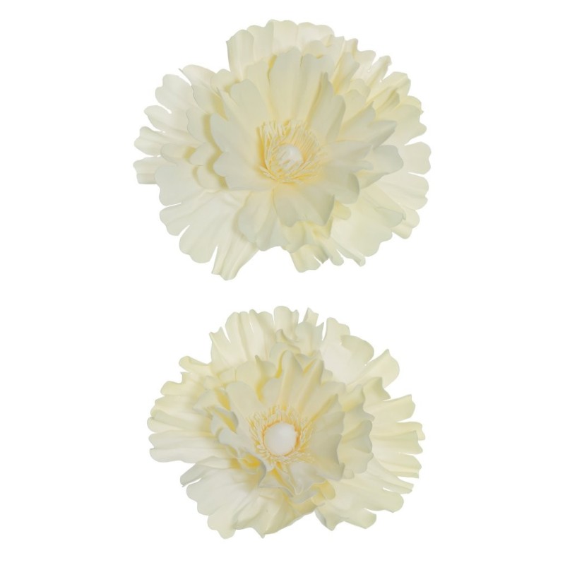 Lot de 6 - Cosmos géant artificiel en mousse X2, 44-50 cm - ivoire pêche 