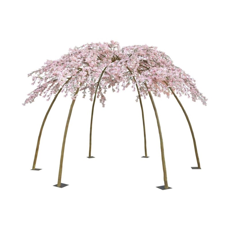 Tonnelle artificielle de fleurs de pêcher, 245 cm - rose 
