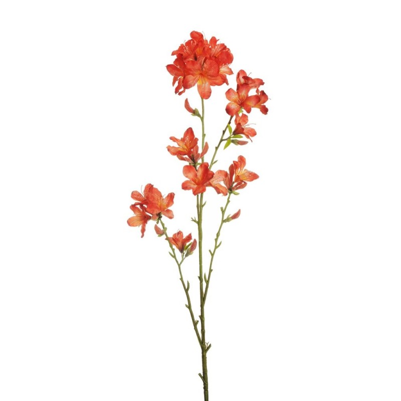 Lot de 12 - Branche artificielle de rhododendron X5, 116 cm - corail orange jaune 
