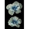 Lot de 10 - Coquelicot géant artificiel en organza X2, 52 cm - bleu crème 