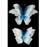 Lot de 10 - Petit et moyen papillon artificiel en organza, D. 55-65 cm - bleu crème 