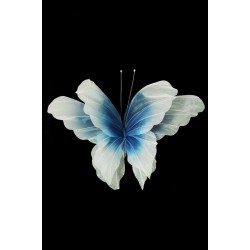 Lot de 10 - Papillon géant artificiel en organza, D. 85 cm - bleu crème 