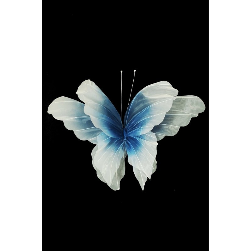 Lot de 10 - Papillon géant artificiel en organza, D. 85 cm - bleu crème 
