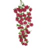 Lot de 6 - Buisson suspendu artificiel géant de roses France X4, 125 cm - fuchsia 