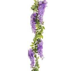 Lot de 6 - Guirlande artificielle de glycine, 187 cm - violet lilas 