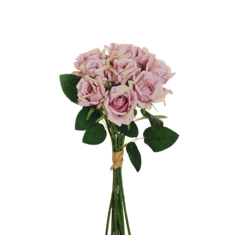 Lot de 12 - Bouquet artificiel de boutons de rose Noblesse X10, 37 cm - lilas 