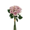 Lot de 12 - Bouquet artificiel de boutons de rose Noblesse X10, 37 cm - lilas 