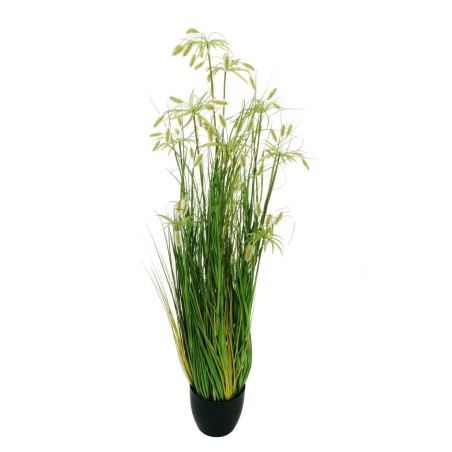 Lot de 4 - Plante artificielle de papyrus en pot, 145 cm - vert 