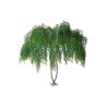Plante artificielle de saule pleureur sur base métal, 280 cm - vert 