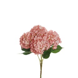 Lot de 12 - Buisson artificiel d'hortensia Juliet X5, 50 cm - mauve rose 
