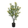 Lot de 2 - Plante artificielle d'olivier toucher réel en pot, 175 cm - jaune 