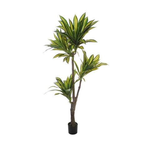 Lot de 2 - Plante artificielle de dracaena toucher réel en pot, 190 cm - vert 