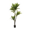 Lot de 2 - Plante artificielle de dracaena toucher réel en pot, 190 cm - vert 