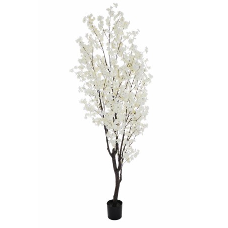 Lot de 2 - Plante artificielle de fleurs de pêcher en pot, 240 cm - blanc 