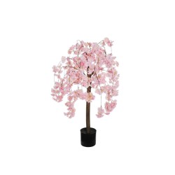 Lot de 2 - Plante artificielle de fleurs de pêcher en pot, 110 cm - rose 