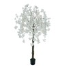 Lot de 2 - Plante artificielle de fleurs de pêcher en pot, 165 cm - blanc 