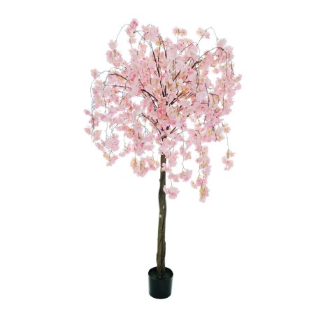 Lot de 2 - Plante artificielle de fleurs de pêcher en pot, 165 cm - rose 