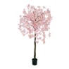Lot de 2 - Plante artificielle de fleurs de pêcher en pot, 165 cm - rose 