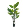 Lot de 2 - Plante artificielle de taro toucher réel en pot, 210 cm - vert 