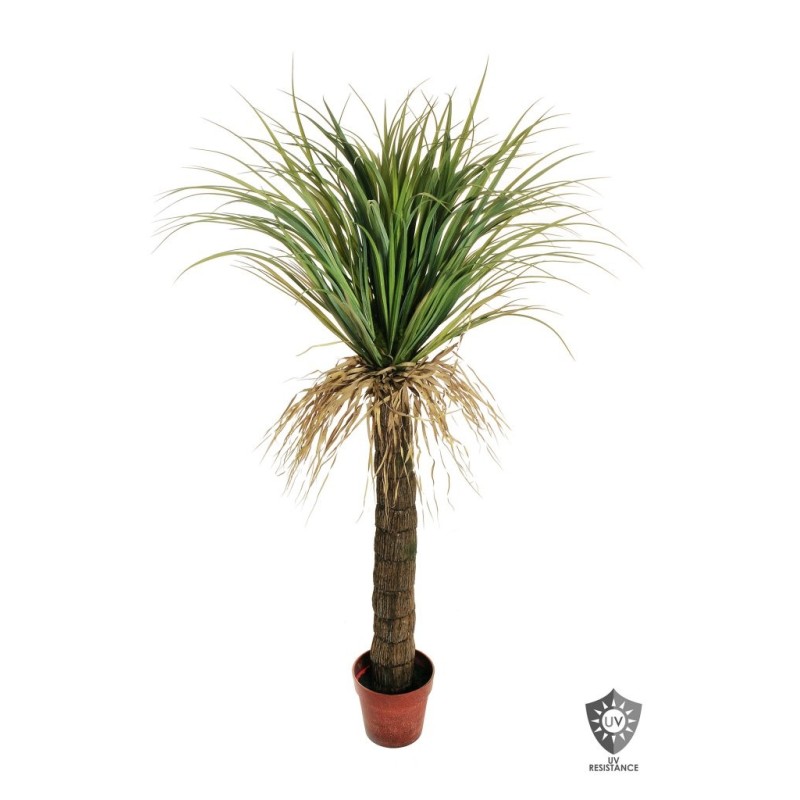 Lot de 2 - Plante artificielle de yucca glauca anti-UV en pot, 150 cm - vert clair 