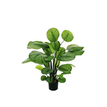 Lot de 2 - Plante artificielle de calathea toucher réel en pot, 90 cm - vert crème 