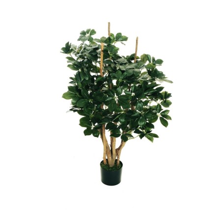 Lot de 2 - Plante artificielle de schefflera en pot, 120 cm - vert foncé 