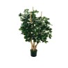 Lot de 2 - Plante artificielle de schefflera en pot, 120 cm - vert foncé 