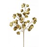 Lot de 24 - Tige artificielle de ginkgo biloba métallisée X4, 71 cm - or 