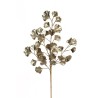 Lot de 24 - Tige artificielle de ginkgo biloba métallisée X4, 71 cm - champagne argent 