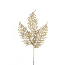 Lot de 36 - Tige artificielle de fougère sauvage métallisée X3, 64 cm - or 