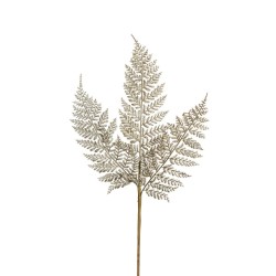 Lot de 36 - Tige artificielle de fougère sauvage métallisée X3, 64 cm - champagne argent 