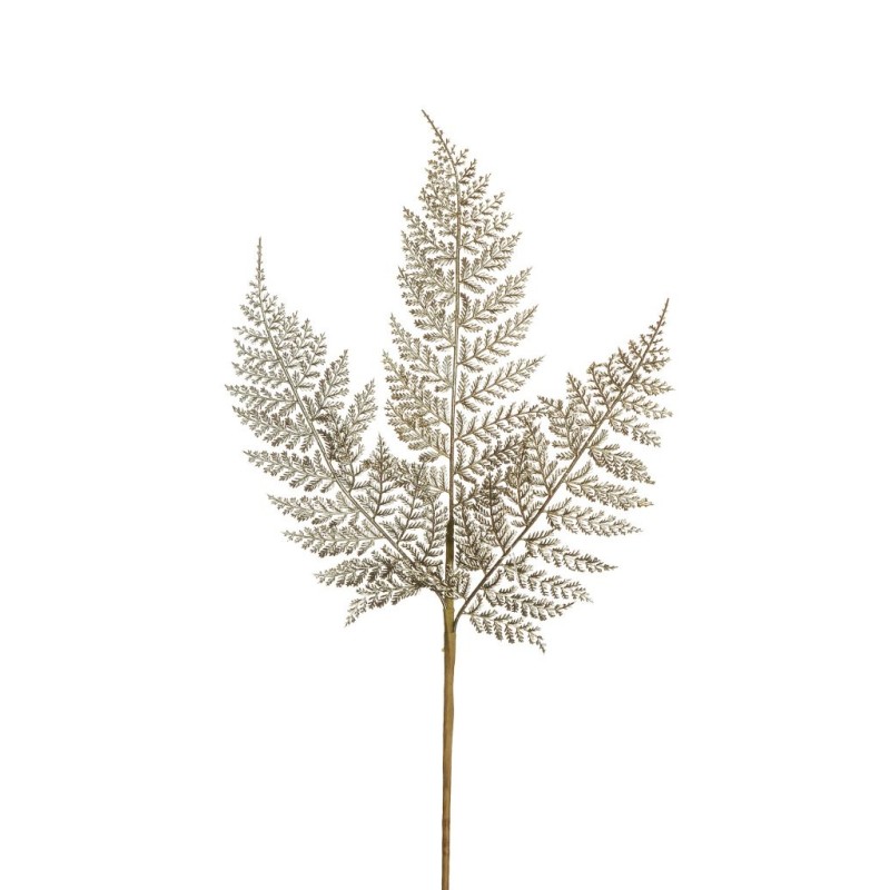 Lot de 36 - Tige artificielle de fougère sauvage métallisée X3, 64 cm - champagne argent 
