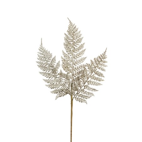 Lot de 36 - Tige artificielle de fougère sauvage métallisée X3, 64 cm - champagne argent 