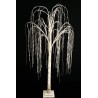 Lot de 2 - Bouleau artificiel lumineux 192 LED sur base bois, 190 cm - blanc 