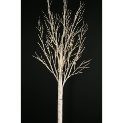 Lot de 2 - Bouleau artificiel lumineux 875 LED sur base bois, 270 cm - blanc 